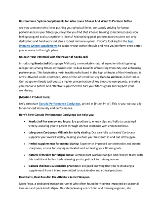 Best Immune System Supplements