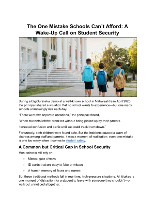 The One Mistake Schools Can’t Afford A Wake-Up Call on Student Security