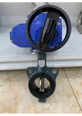 Van bướm điều khiển điện tay quay - htvietnamvalve