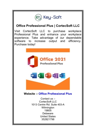 Office Professional Plus  CortecSoft LLC