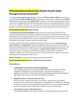 Electromechanical Dental Chair Market