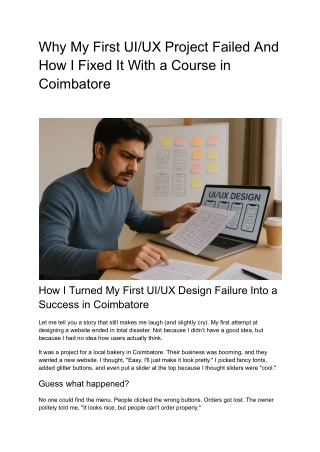 Why My First UI_UX Project Failed (And How I Fixed It With a Course in Coimbatore