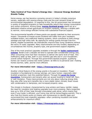 Take Control of Your Home’s Energy Use – Uncover Energy Scotland Grants Today