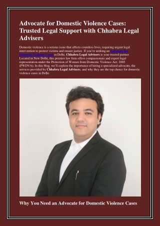 Advocate for Domestic Violence Cases