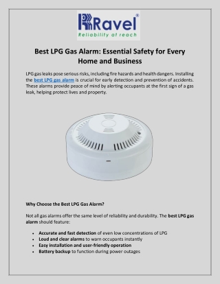 Best LPG Gas Alarm: Essential Safety for Every Home and Business