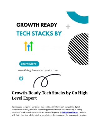 Growth-Ready Tech Stacks by Go High Level Expert