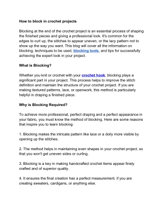 _How to block in crochet projects