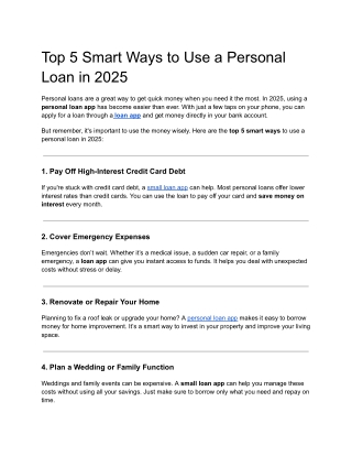 5 ways to use Personal Loan
