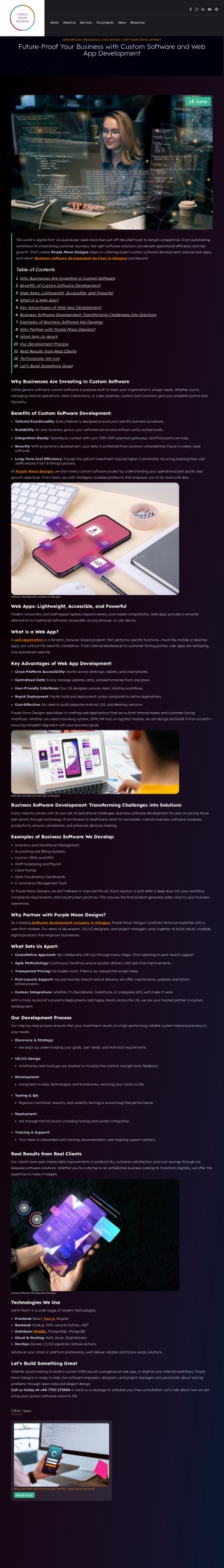 Custom Software & Web App Development Services in Glasgow