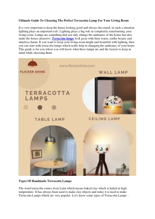 Terracotta Lamps For Your Living Room