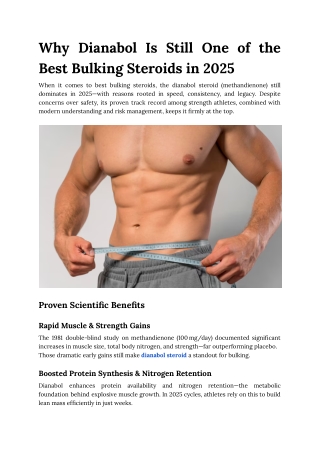 Why Dianabol Remains a Leading Bulking Steroid in 2025