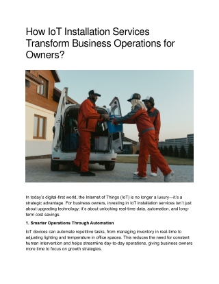 How IoT Installation Services Transform Business Operations for Owners