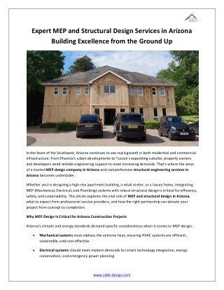 Expert MEP and Structural Design Services in Arizona Building Excellence from the Ground Up
