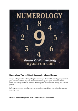 Numerology Tips to Attract Success in Life and Career