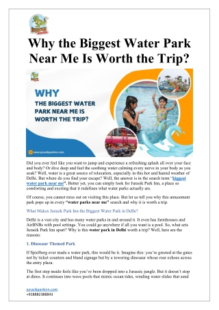 Why the Biggest Water Park Near Me Is Worth the Trip