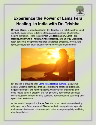 Lama Fera Healing in India