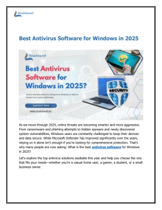 Best Antivirus Software for Windows in 2025