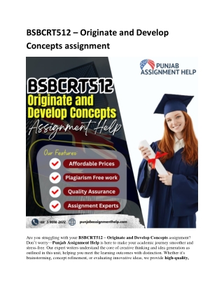 BSBCRT512 – Originate and Develop Concepts