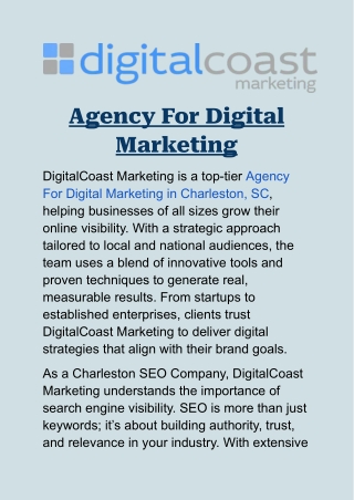 Agency For Digital Marketing in Charleston, SC: Grow Online with Proven Results