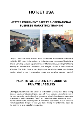 The Plumber’s Choice for Hydro Jetting Equipment  HotJet USA