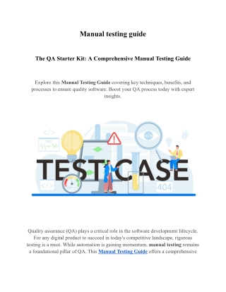 The QA Starter Kit: A Comprehensive Manual Testing Guide