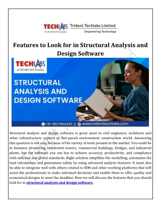 Features to Look for in Structural Analysis and Design Software