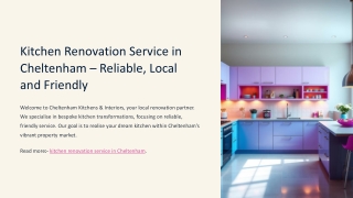 Kitchen Renovation Service in Cheltenham – Reliable, Local and Friendly