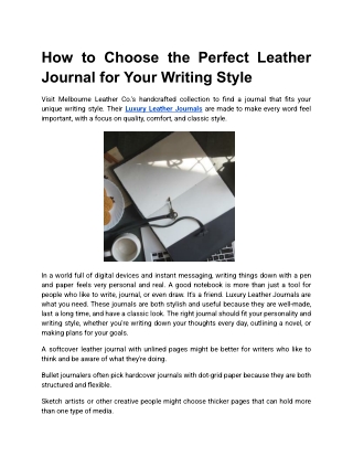 How to Choose the Perfect Leather Journal for Your Writing Style