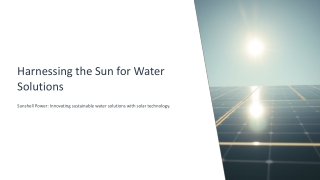 Harnessing the Sun for Water Solutions