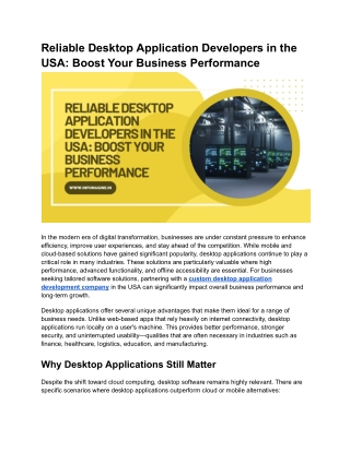 Reliable Desktop Application Developers in the USA_ Boost Your Business Performance