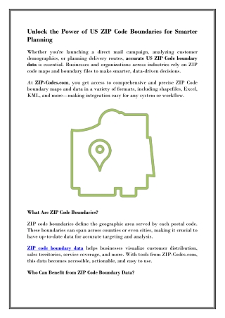 ZIP Code Boundary Mapping Tools for the US