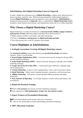 Digital Marketing Course in nagercoil