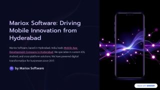Mariox Software: Hyderabad's Architects of Intelligent Mobile Experiences