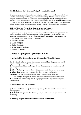 Graphics Design Course in Nagercoil