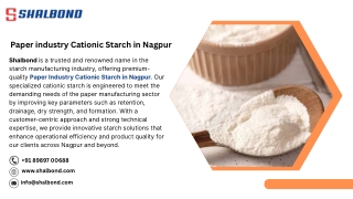 Paper industry Cationic Starch in Nagpur