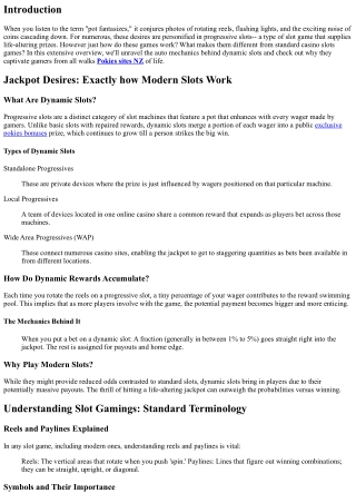 Jackpot Dreams: Just How Progressive Ports Job