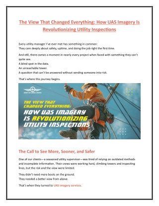 How UAS Imagery Is Transforming Utility Drone Services