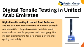 Digital Tensile Testing in United Arab Emirates