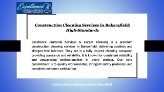 Construction Cleaning Services in Bakersfield: High-Standards