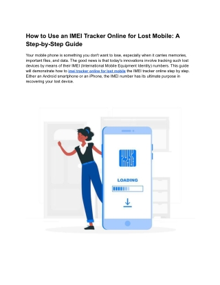 How to Use an IMEI Tracker Online for Lost Mobile_ A Step-by-Step Guide
