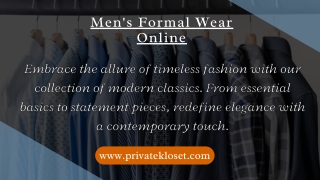 Men's Formal Wear Online