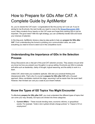How to Prepare for GDs After CAT_ A Complete Guide by AptiMentor