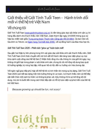 Gioi Tinh Tuoi Teen About