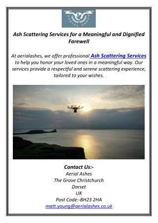 Ash Scattering Services for a Meaningful and Dignified Farewell