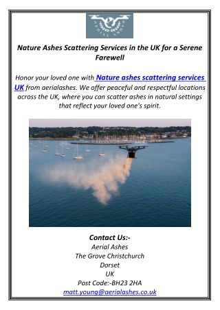 Nature Ashes Scattering Services in the UK for a Serene Farewell