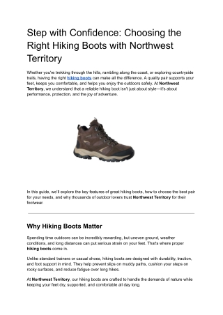 Step with Confidence_ Choosing the Right Hiking Boots with Northwest Territory