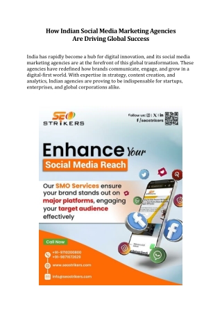 How Indian Social Media Marketing Agencies Are Driving Global Success
