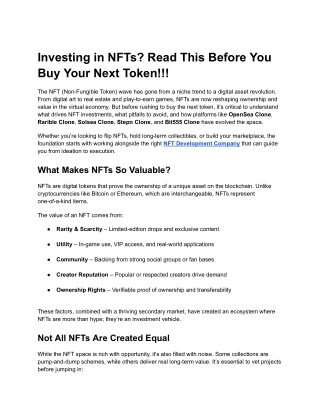 Investing in NFTs Read This Before You Buy Your Next Token!!!