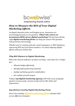 How to Measure the ROI of Your Digital Marketing Efforts