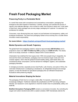 Fresh Food Packaging Market
